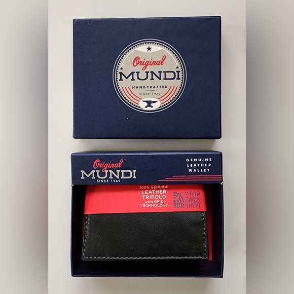 Original Mundi Genuine Leather Trifold RFID Technology Wallet - Picture 10 of 10